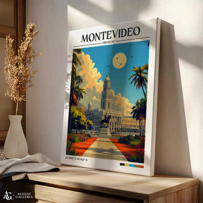 Montevideo Uruguay Retro Travel Print