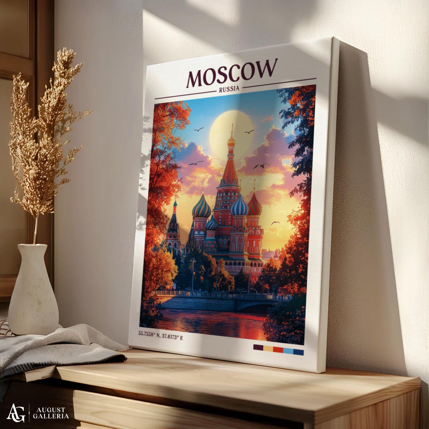 Moscow Russia Retro Travel Print