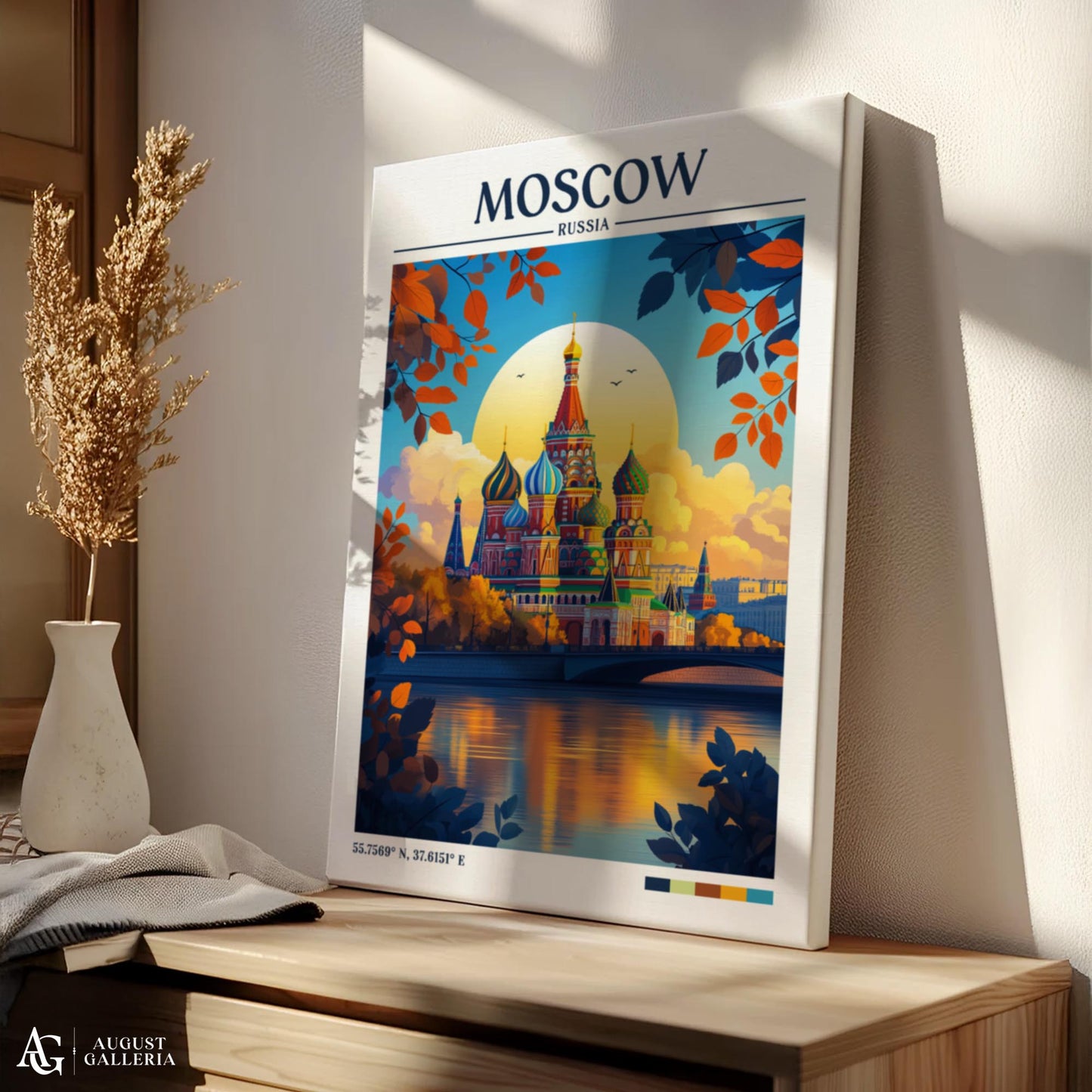 Moscow Russia Retro Travel Print