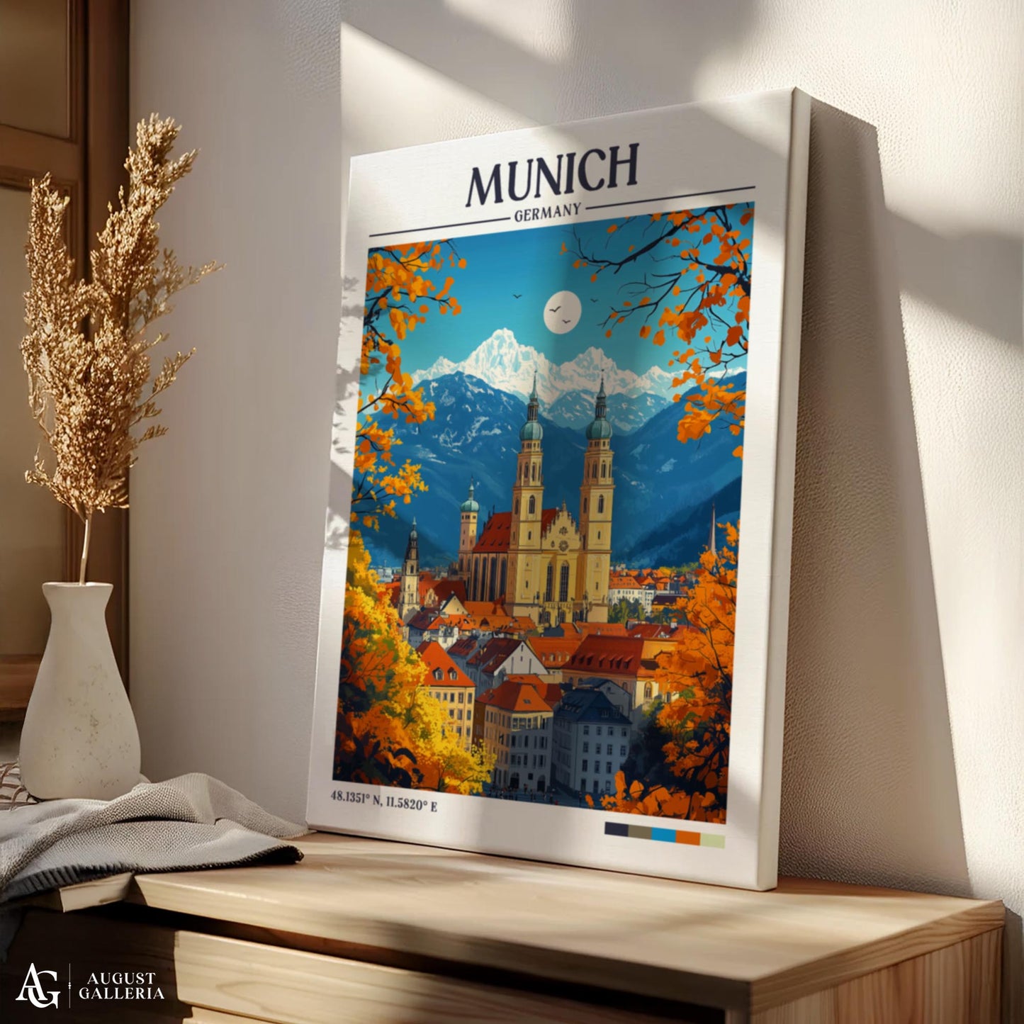Munich Germany Retro Travel Print