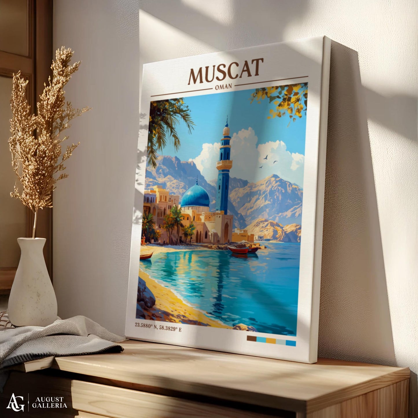 Muscat Oman Retro Travel Print