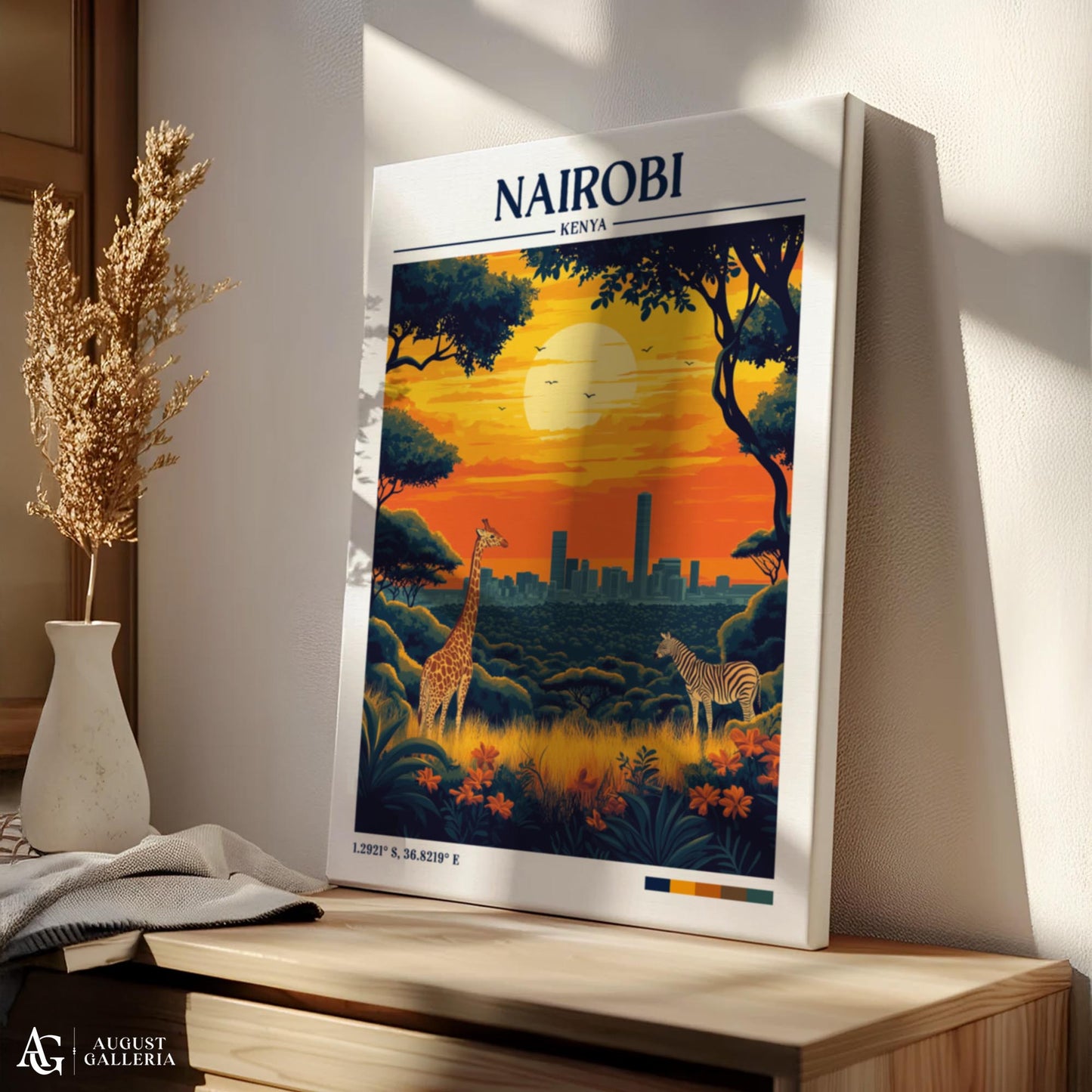 Nairobi Kenya Retro Travel Print