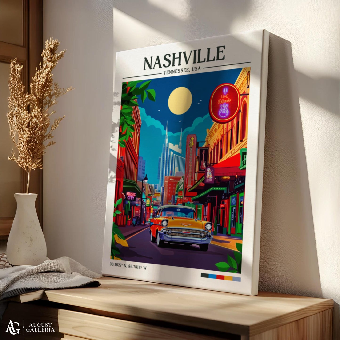 Nashville Tennessee Retro Travel Print
