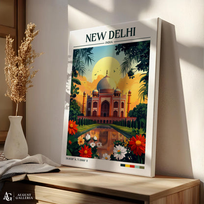 New Delhi Retro Travel Print