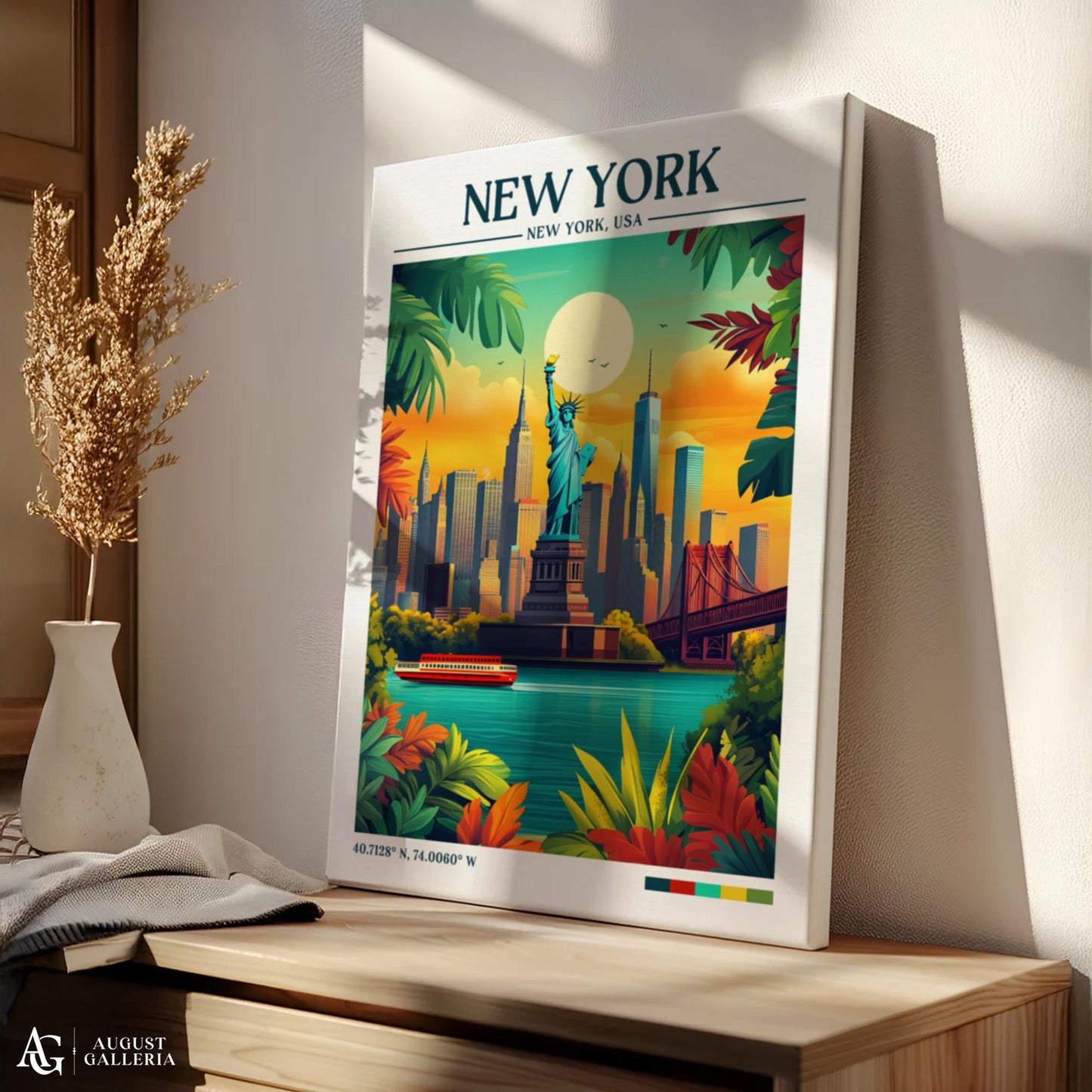 New York Retro Travel Print