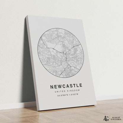 Newcastle Minimalist Map
