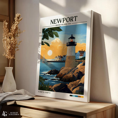 Newport Rhode Island Retro Travel Print
