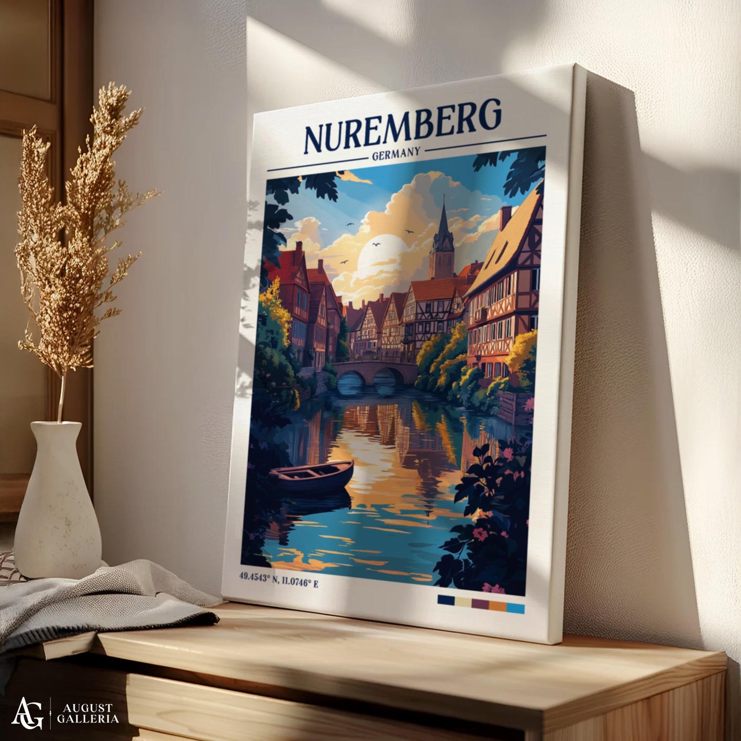 Nuremberg Germany Retro Travel Print
