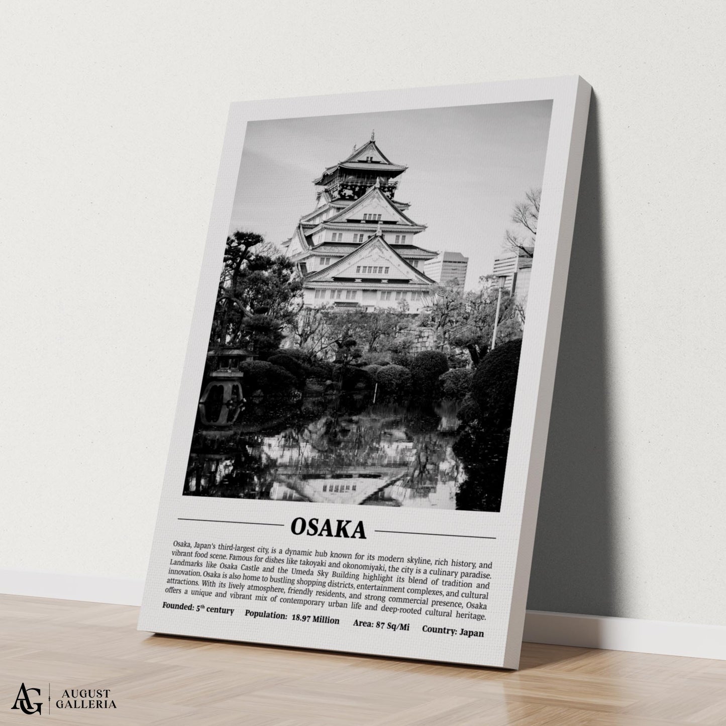 Osaka Black & White City Print