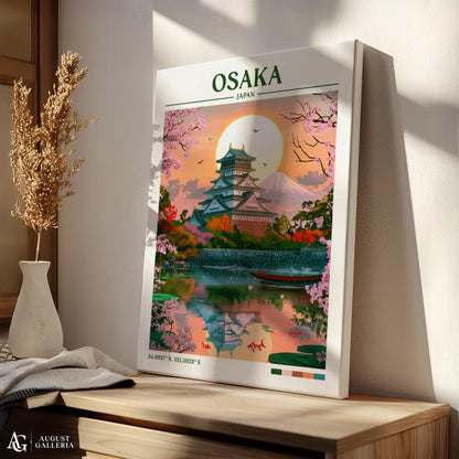 Osaka Japan Retro Travel Print