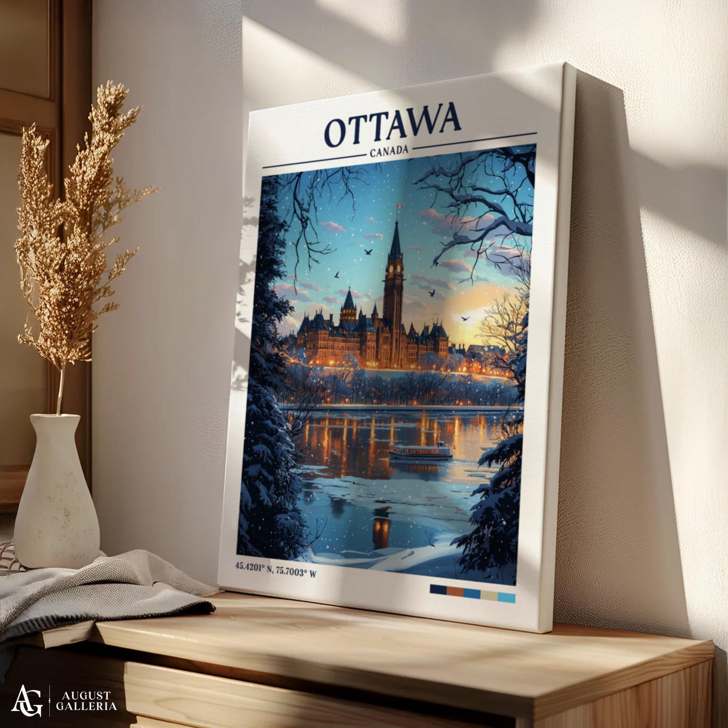 Ottawa Canada Retro Travel Print
