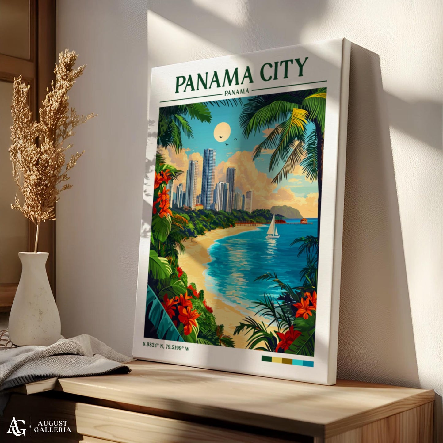 Panama City Retro Travel Print