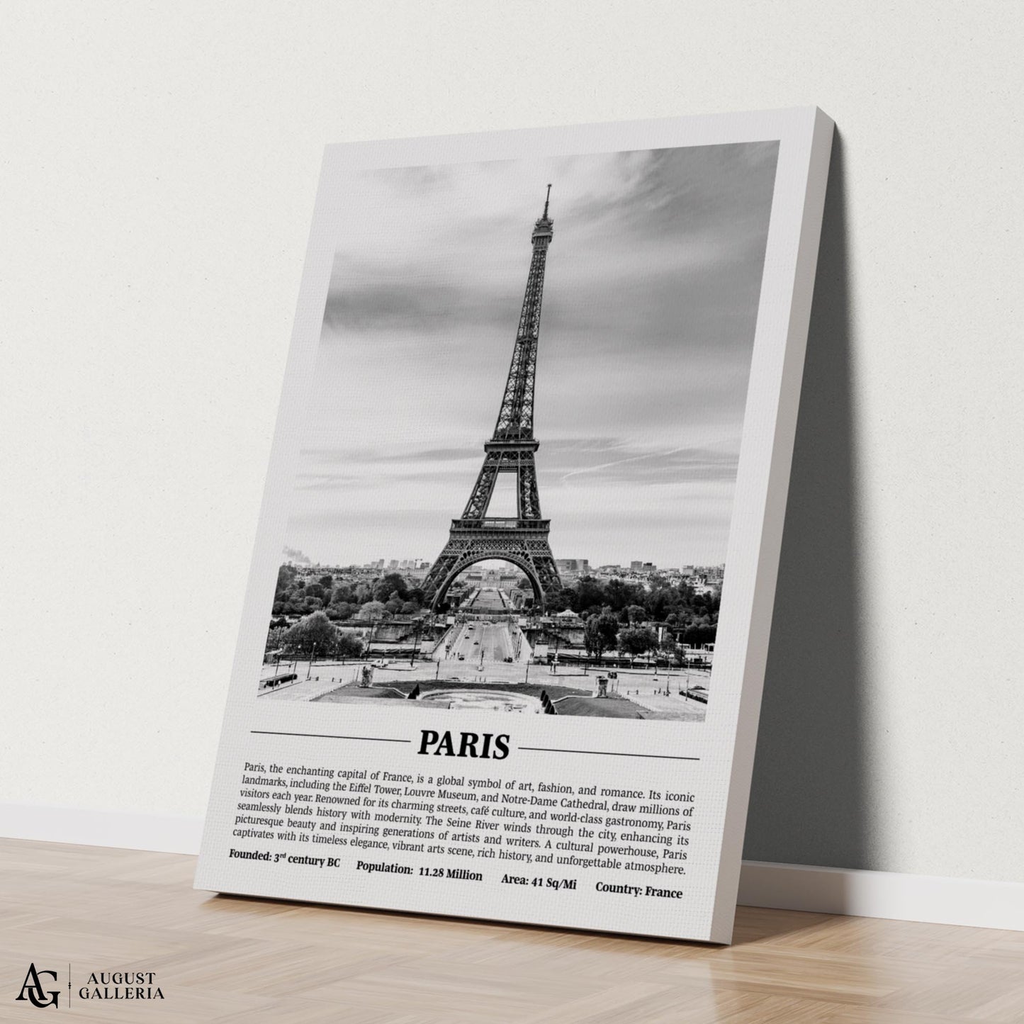 Paris Black & White City Print