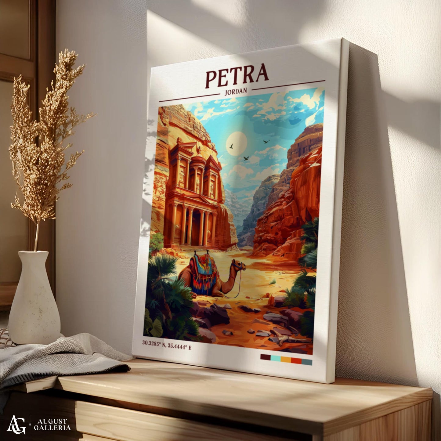 Petra Jordan Retro Travel Print