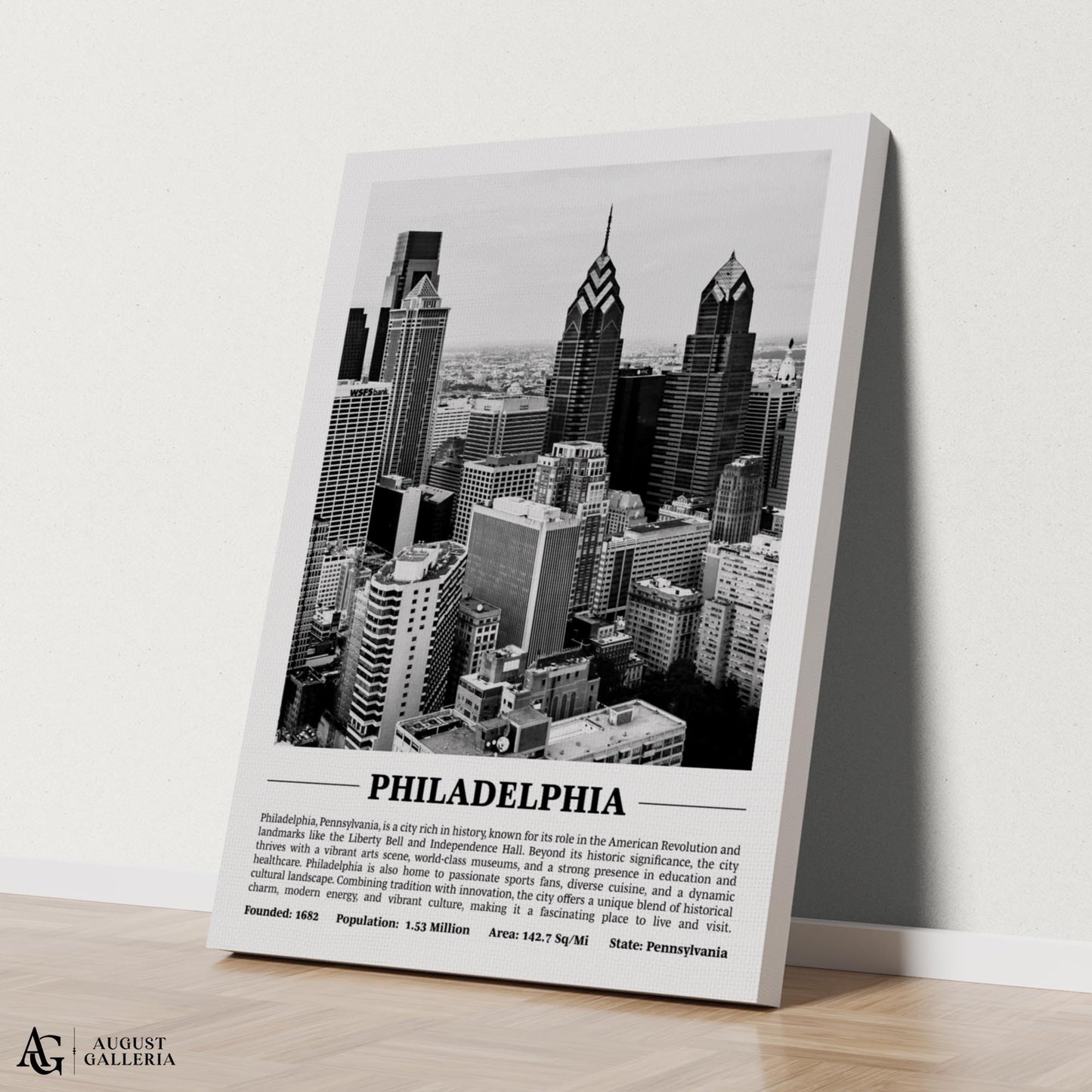 Philadelphia Black & White City Print