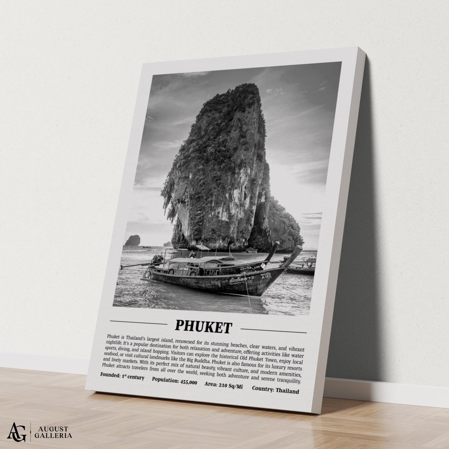 Phuket Black & White City Print