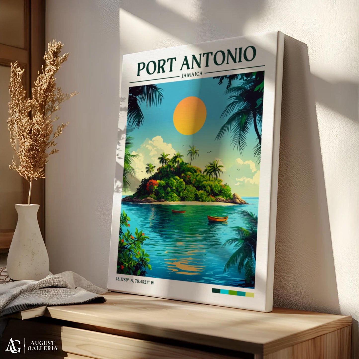 Port Antonio Retro Travel Print