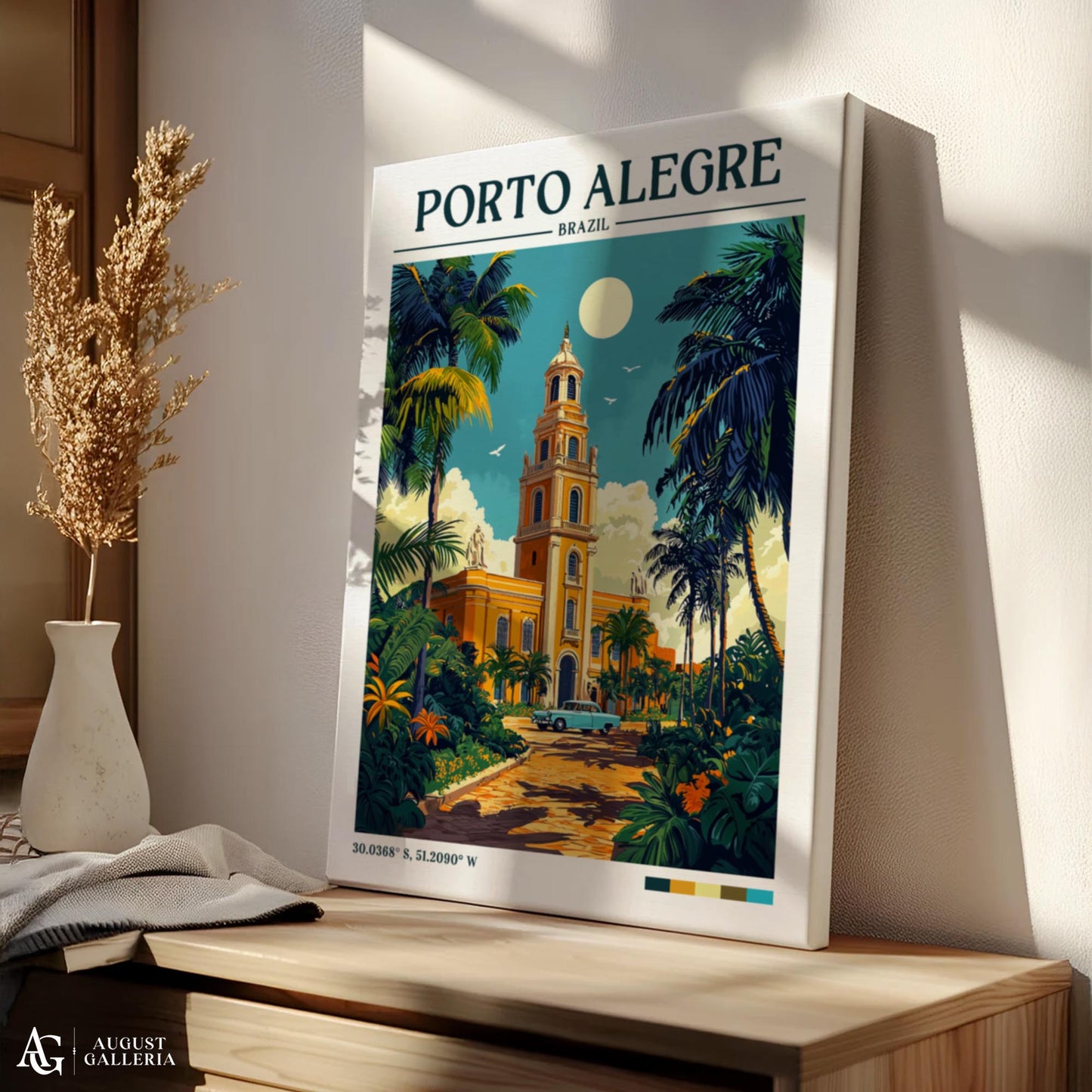 Porto Alegre Retro Travel Print