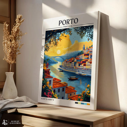 Porto Portugal Retro Travel Print