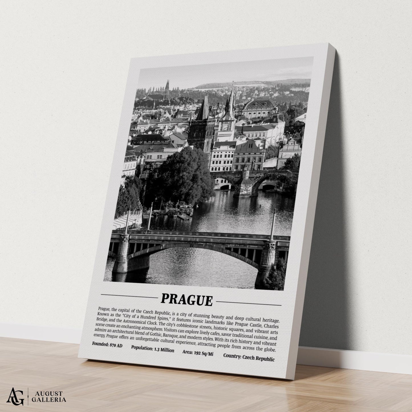 Prague Black & White City Print