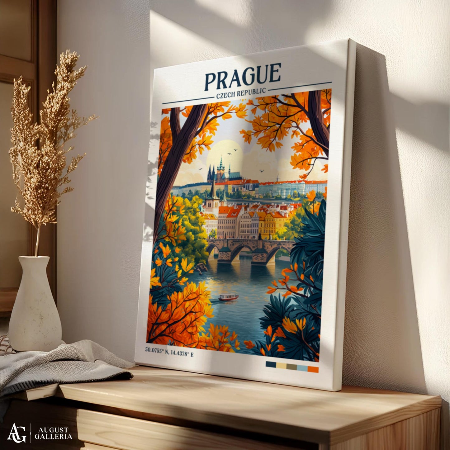 Prague Retro Travel Print