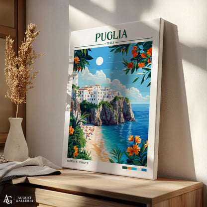 Puglia Italy Retro Travel Print
