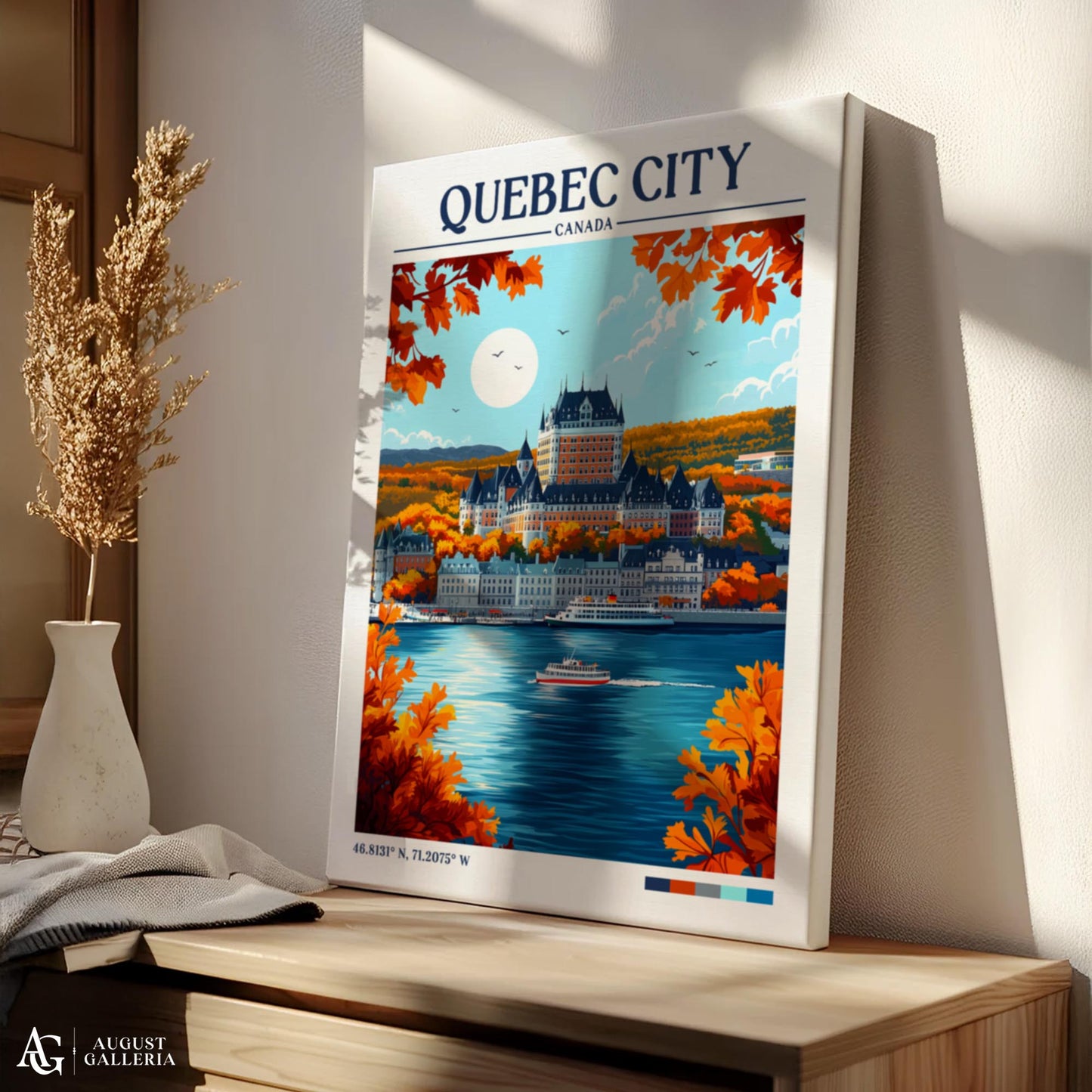 Quebec City Retro Travel Print
