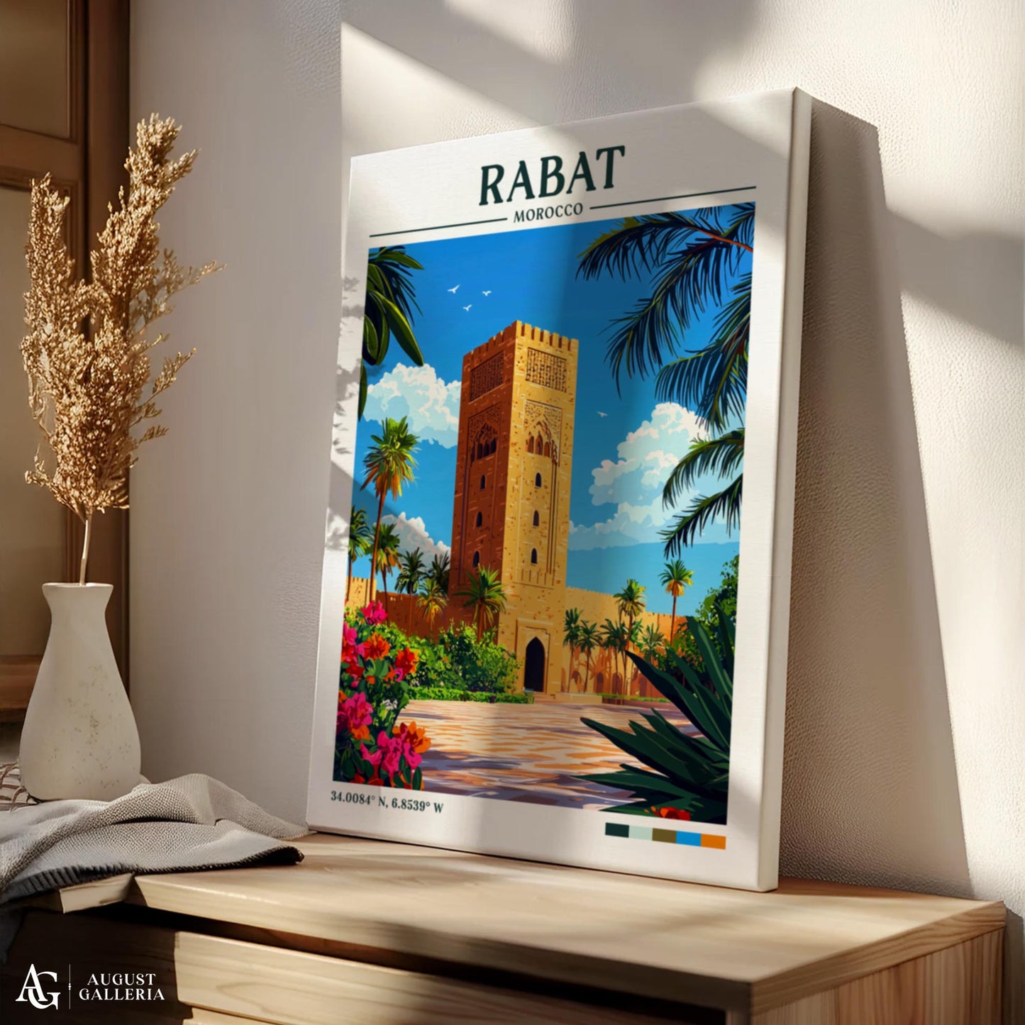 Rabat Morocco Retro Travel Print