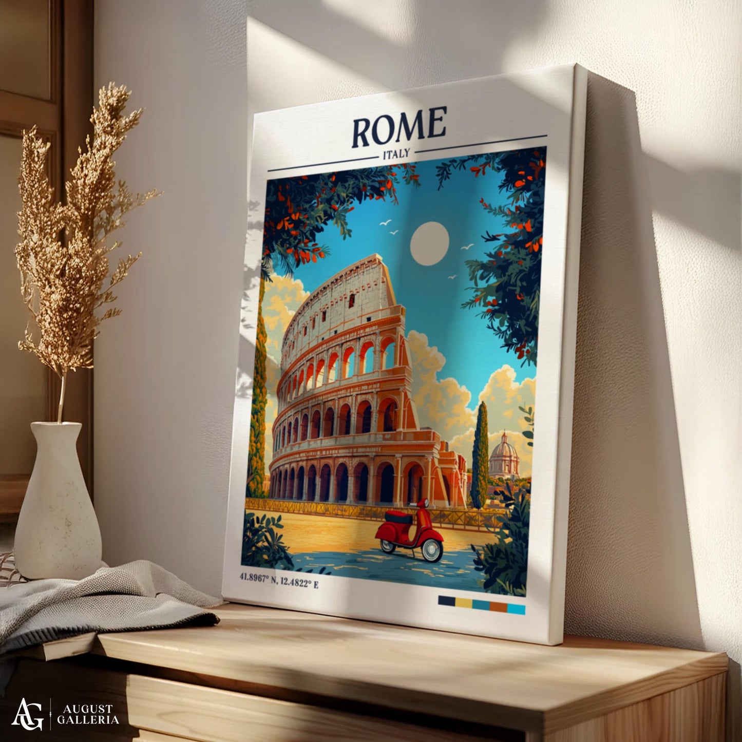 Rome Italy Retro Travel Print