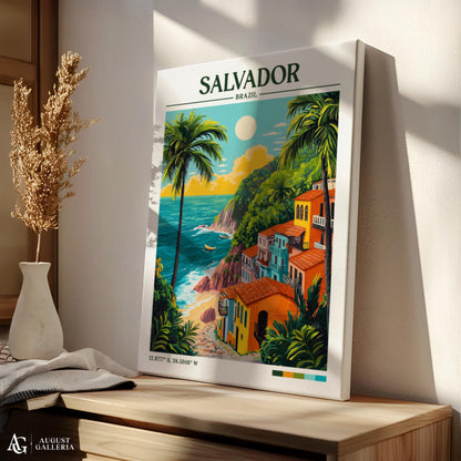 Salvador Brazil Retro Travel Print