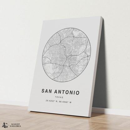 San Antonio Minimalist Map