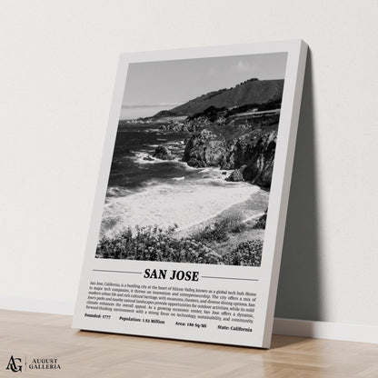 San Jose Black & White City Print