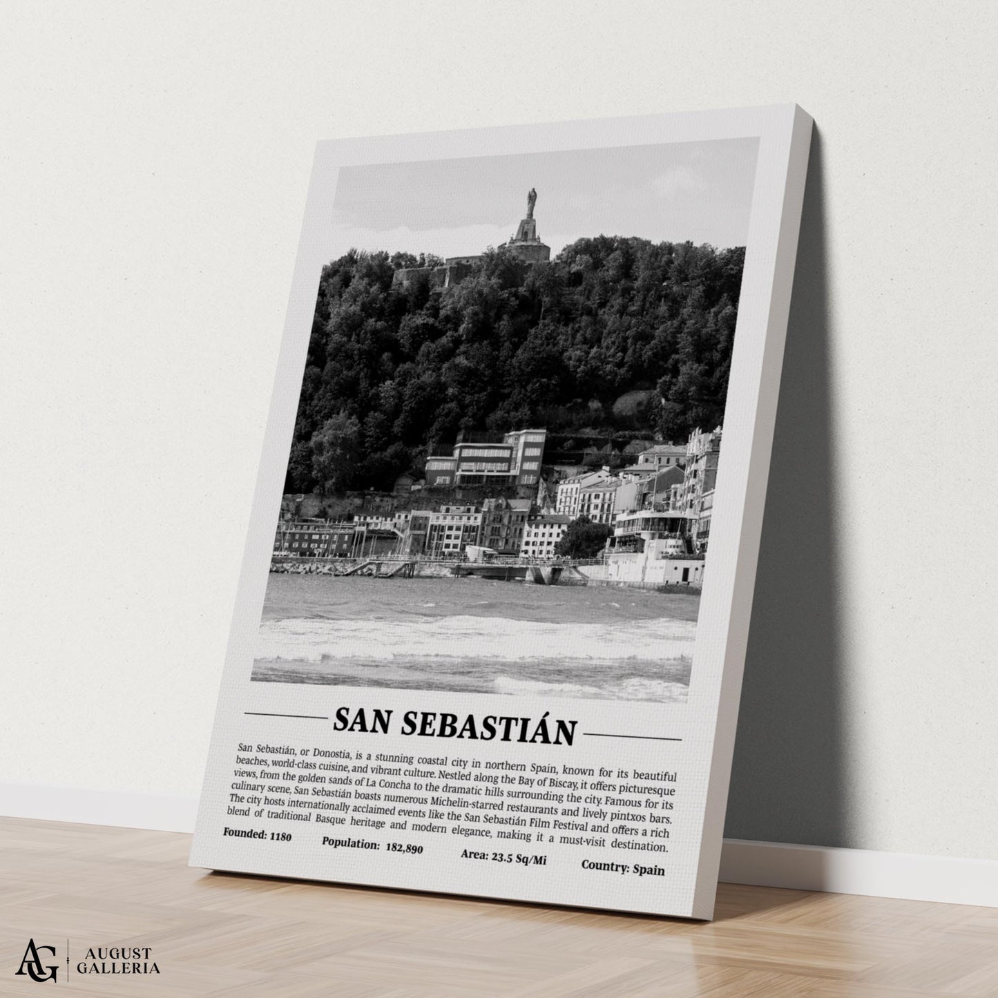 San Sebastián Black & White City Print