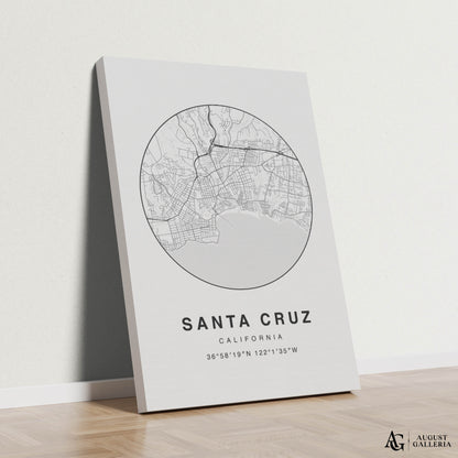 Santa Cruz Minimalist Map