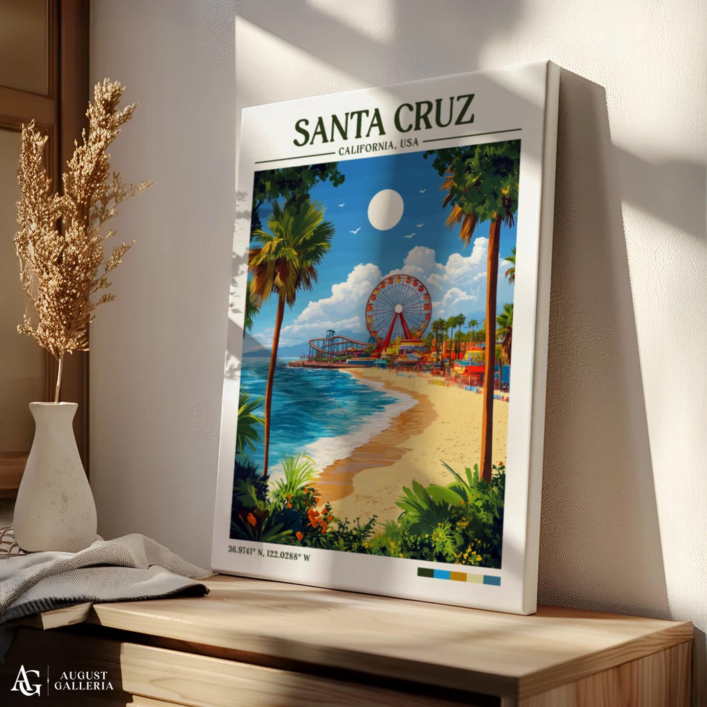 Santa Cruz Retro Travel Print