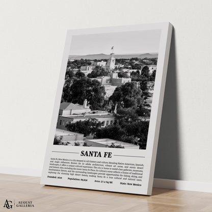 Santa Fe Black & White City Print