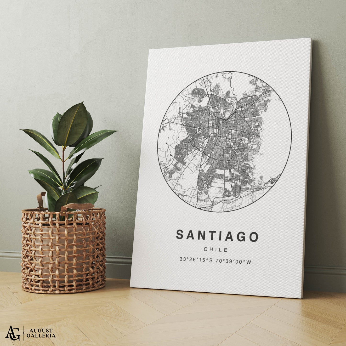 Santiago Minimalist Map