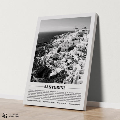 Santorini Black & White City Print