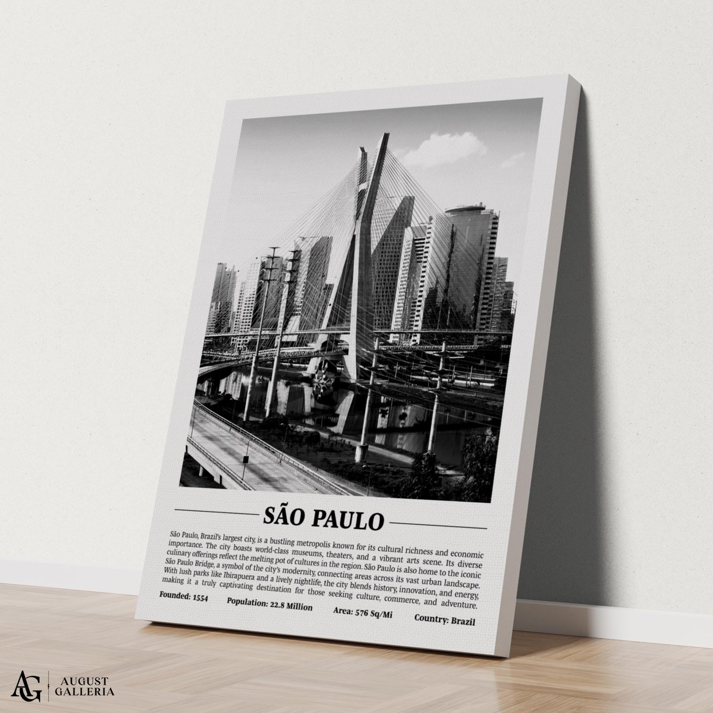 São Paulo Black & White City Print