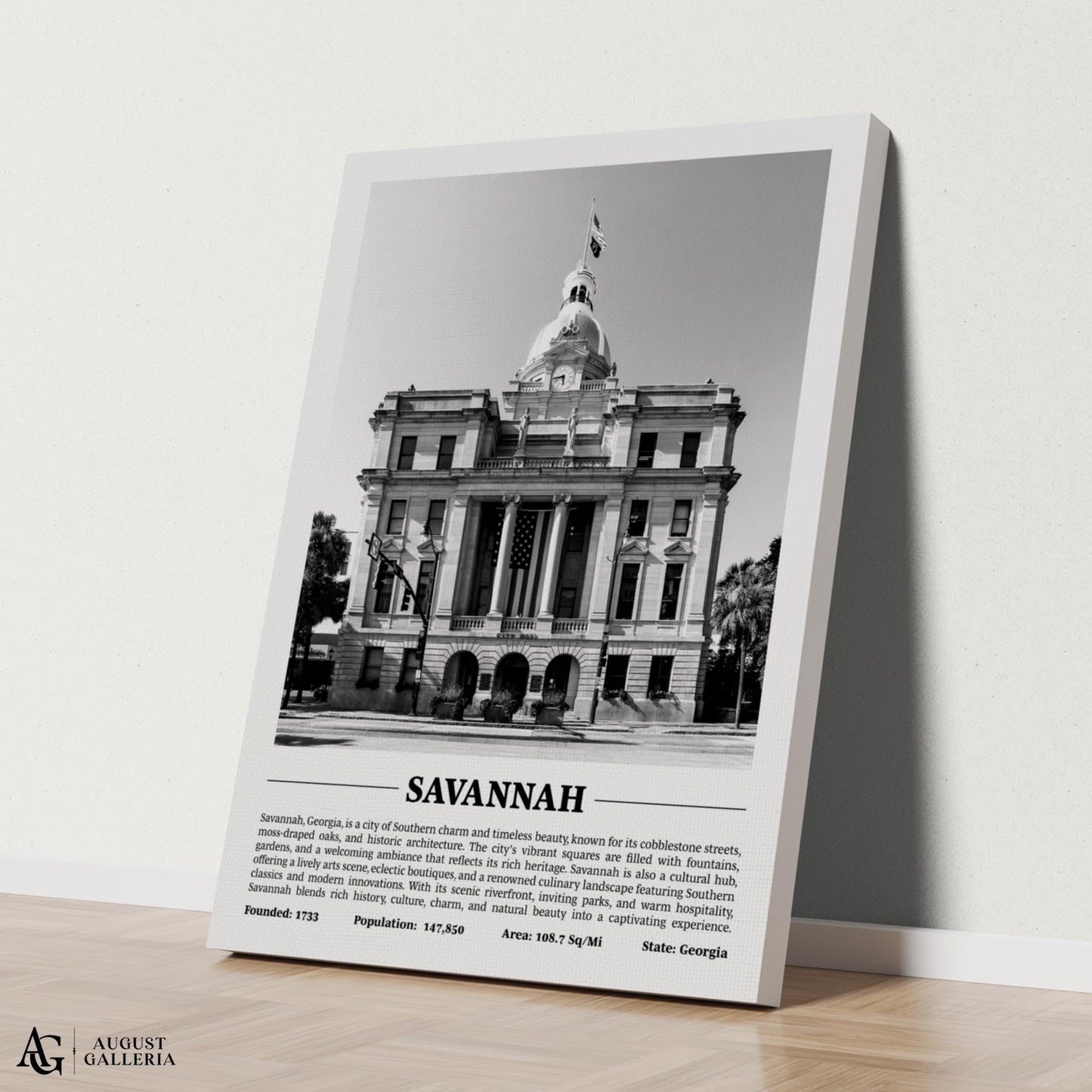 Savannah Black & White City Print