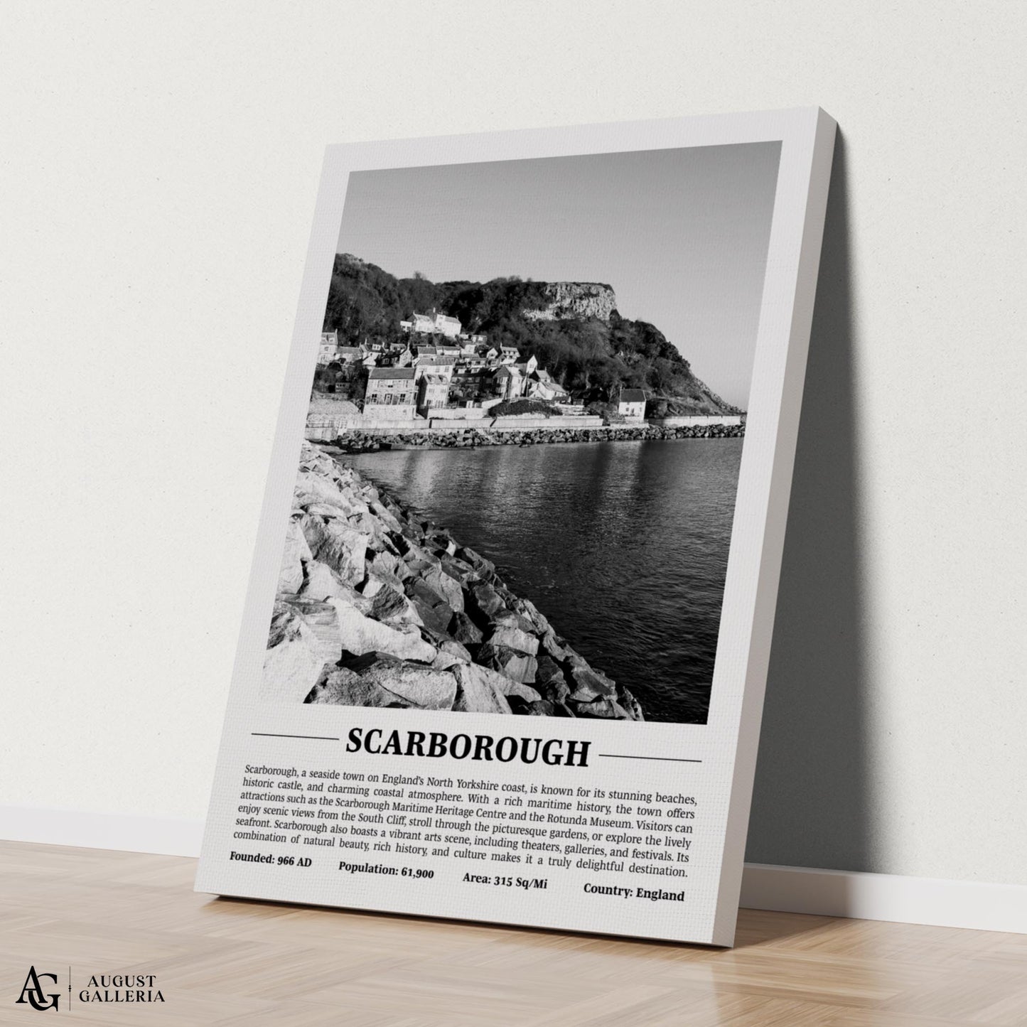 Scarborough Black & White City Print