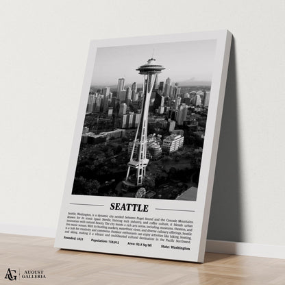 Seattle Black & White City Print