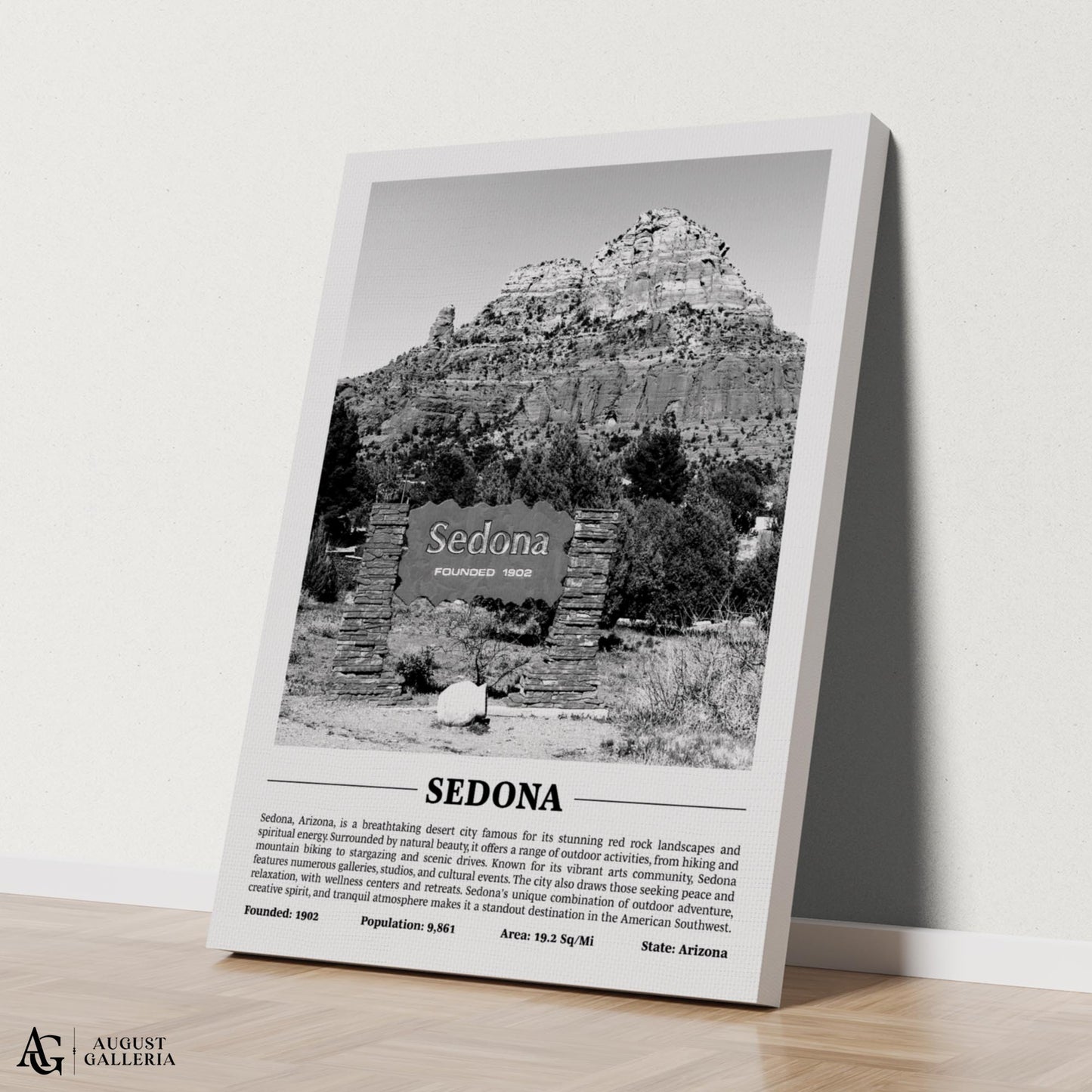 Sedona Black & White City Print