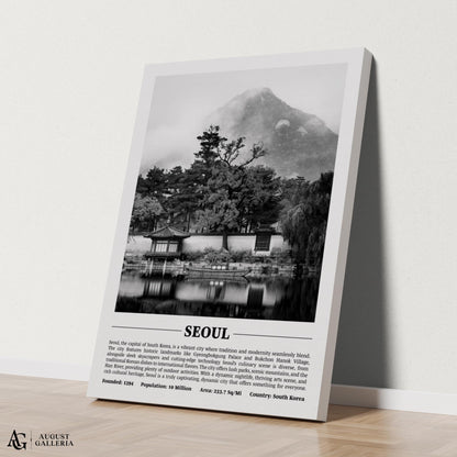 Seoul Black & White City Print