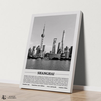 Shanghai Black & White City Print