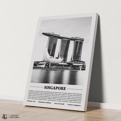 Singapore Black & White City Print