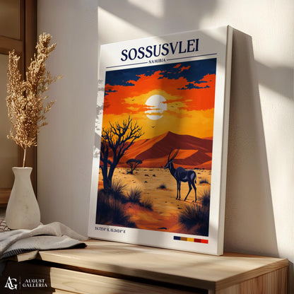 Sossusvlei Namibia Retro Travel Print