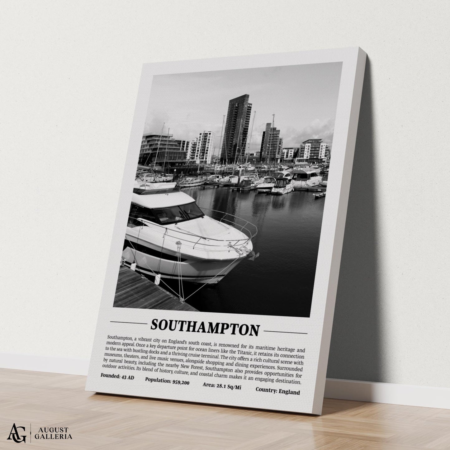 Southampton Black & White City Print