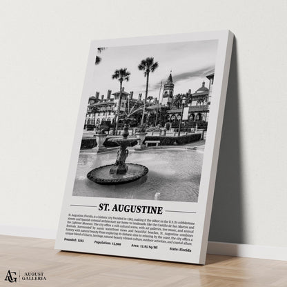 St. Augustine Black & White City Print