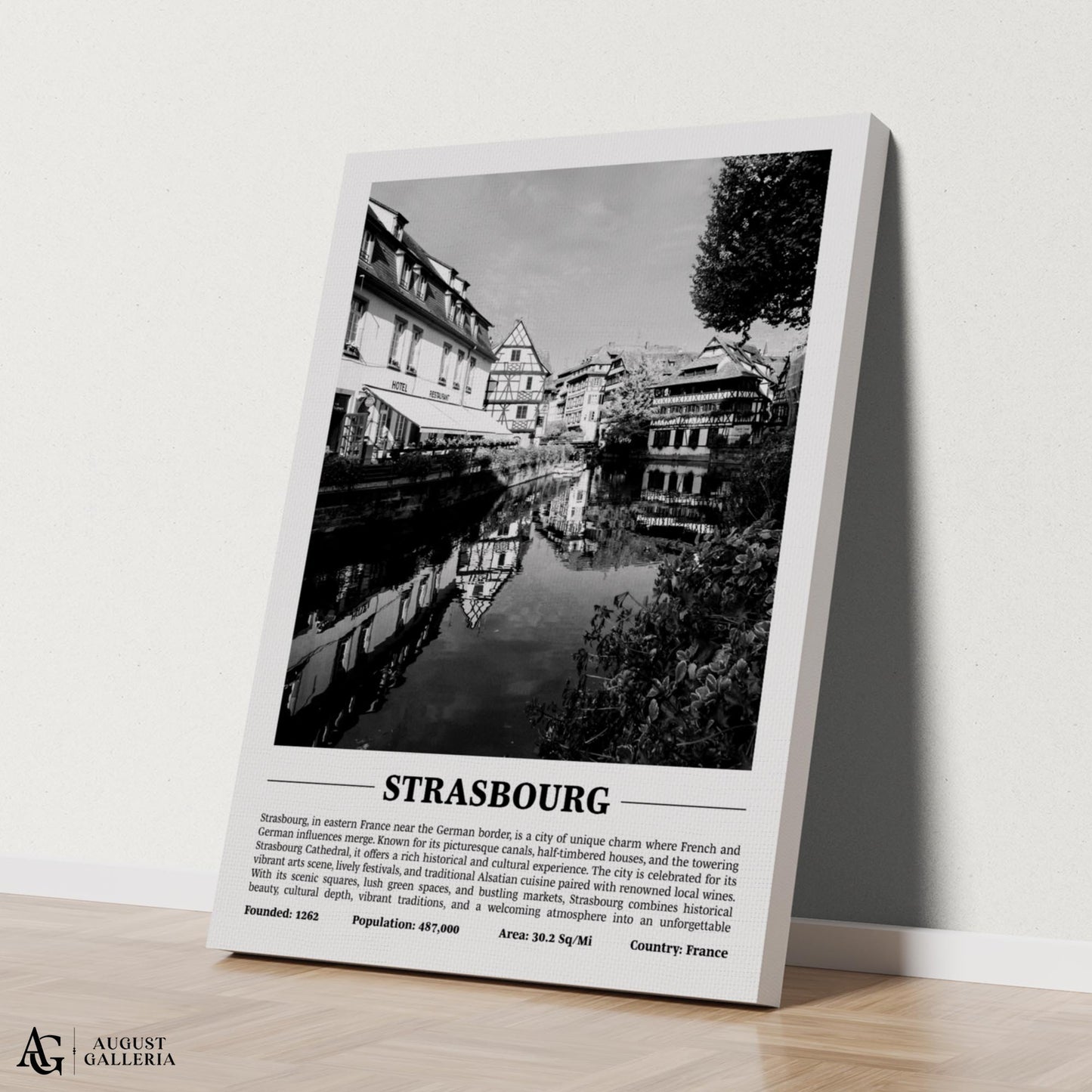 Strasbourg Black & White City Print